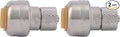 SharkBite 1/4 Inch x 1/4 Inch Compression Stop Valve Adapter, Chrome Finish by SharkBite