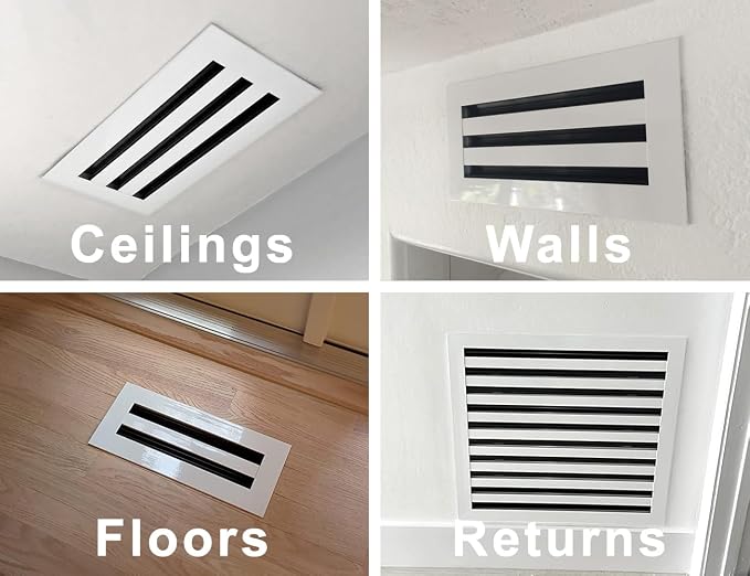 BUILDMART - 6x4 Modern AC Vent Cover - Decorative Black Aluminum Air Vent - - Image 5