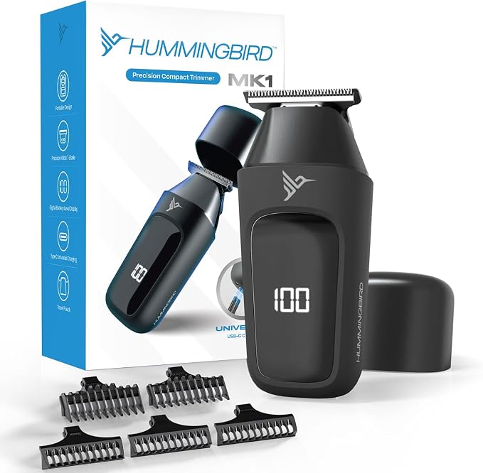 HUMMINGBIRD MK1 Compact Trimmer – Portable Electric Beard & Body Hair Trimmer by HUMMINGBIRD