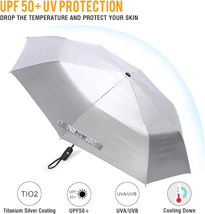 G4Free UPF 50+ UV Protection Large Travel Umbrella 42/46 Inch Auto Open Close - Image 2