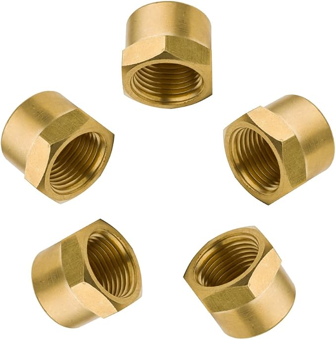 Vis Brass Pipe Fitting, Hex Head Cap, 3/8" NPT Female by VisHomeYard