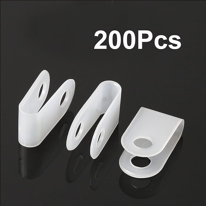 200Pcs White Nylon U-Type Cable Clamps, 1/8 Inch Wire Organizer | Nylon durable - Image 7