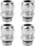 4 Pcs 1/4" NPT Nickel-Plated Copper Cable Gland | IP68 Waterproof, Metal Strain by Unknown