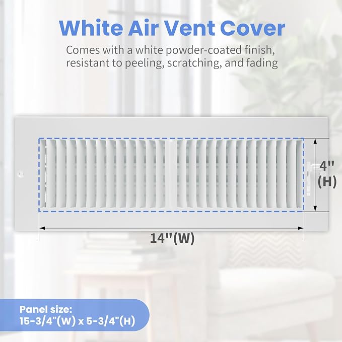 14 x 4 Inch Air Vent Covers for Wall or Ceiling - Image 2