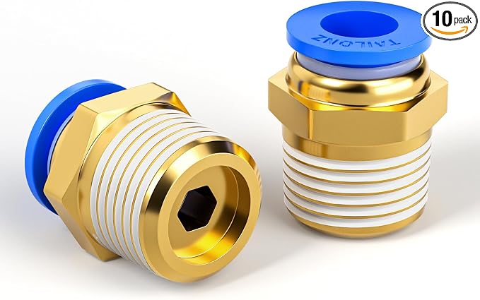 TAILONZ Blue 6mm Tube OD x 1/8" G Straight Push to Connect Fitting 10pcs | by TAILONZPNEUMATIC