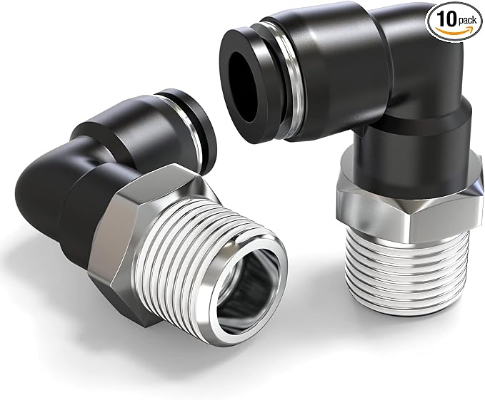 TAILONZ 10mm x 1/2" NPT Push to Connect Elbow Fitting 10pcs | Copper&Plastic by TAILONZPNEUMATIC