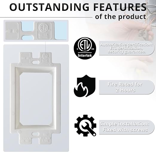 1-Gang Outlet Box Extender, Non-Metallic Electrical Box Extender - Image 2