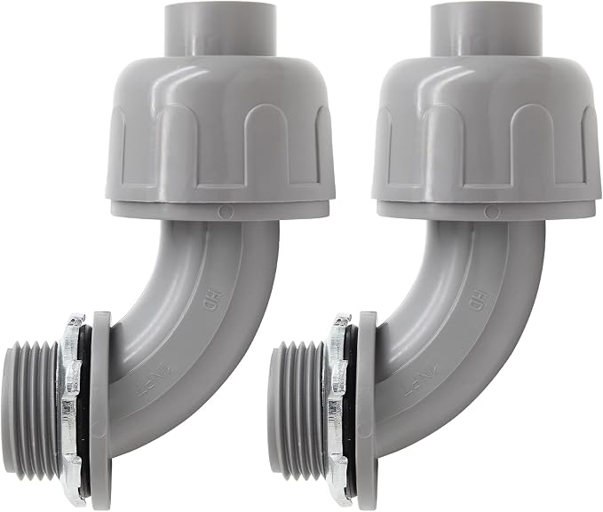 2Pcs 1 Inch NPT Liquid Tight Connector | Nonmetallic, 90 Degree, Electrical by Moicstiy