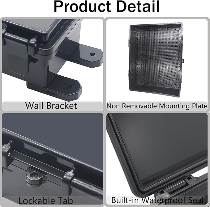 Junction Box, Hinged Black Cover IP67 Waterproof ABS Project Box - Image 4