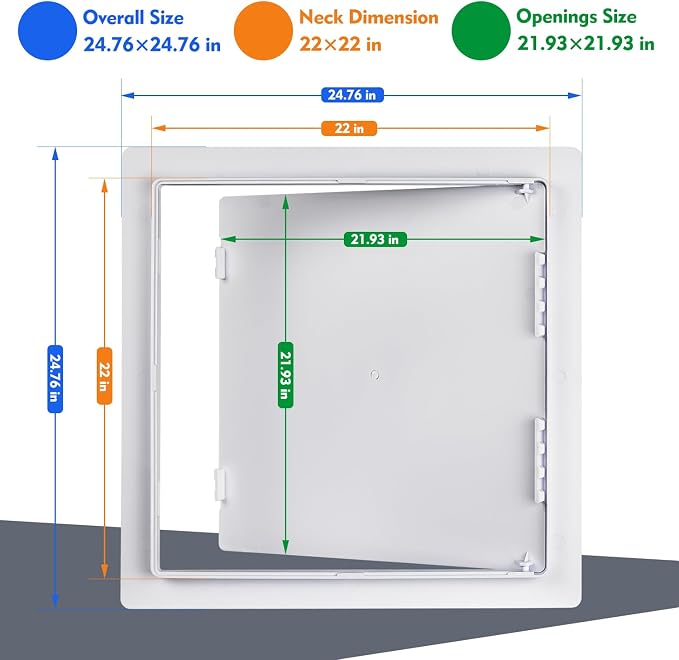 Access Plumbing Panel for Drywall Ceiling, 22x22 in Plastic Access Door - Image 2