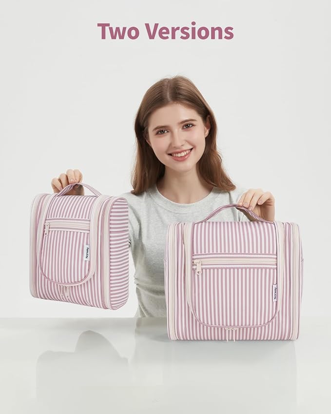 Narwey Small Striped Hanging Travel Toiletry Bag - Image 8
