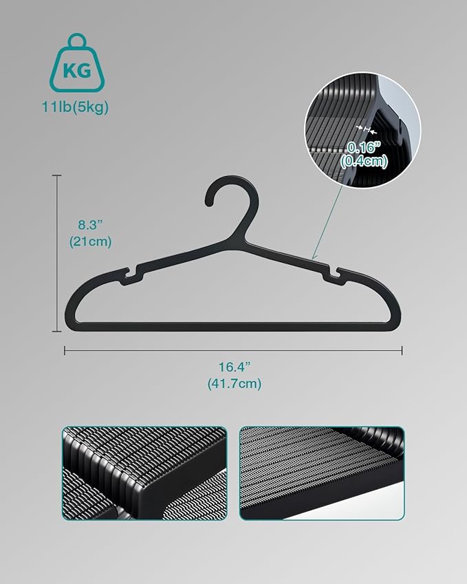 80 Pack Clothes Hangers, Non Slip Plastic Coat Hangers, Space Saving Hangers - Image 7