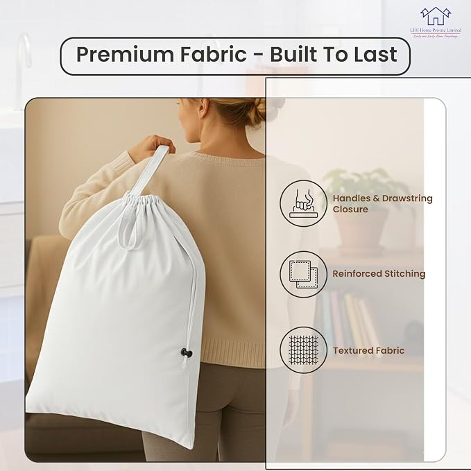 LFH Home Cotton Canvas Extra Large Laundry Bag - Image 8
