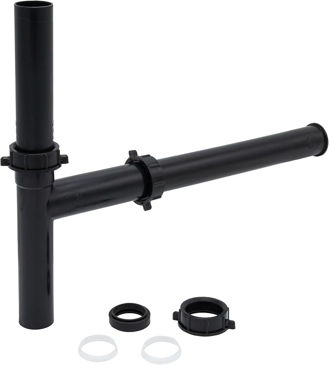 Telescopic Disposal Waste Kit, Disposal Connection Washer, and Baffled Tee by JBProducts