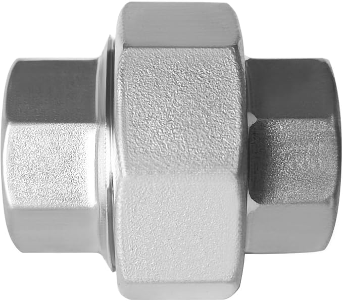 304 Stainless Steel Union 1/2" NPT Female Thread Cast Pipe Fitting - Image 4
