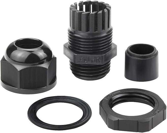 XHF 25 Pcs 3/8" IP68 Strain Relief Nylon Cord Grip NPT Cable Glands Adjustable - Image 4