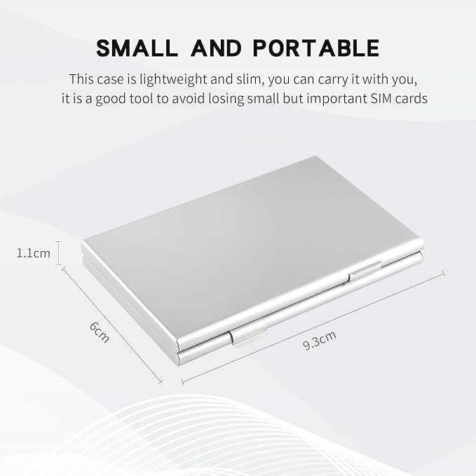 Aluminum SIM Card Case, 21Slots Ultrathin SIM Card Holder, Fit - Image 3