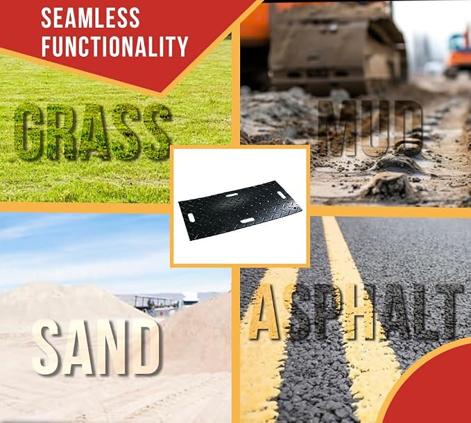 6 Pk 2' x 4' - 1/2" Thick Heavy Duty Ground Protection Mats - Easily Supports - Image 7