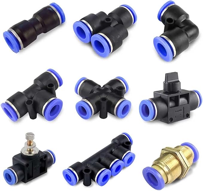1/4" OD Push to Connect Tee Fitting 3 Way T Shape Quick Push Lock Adapter - Image 5