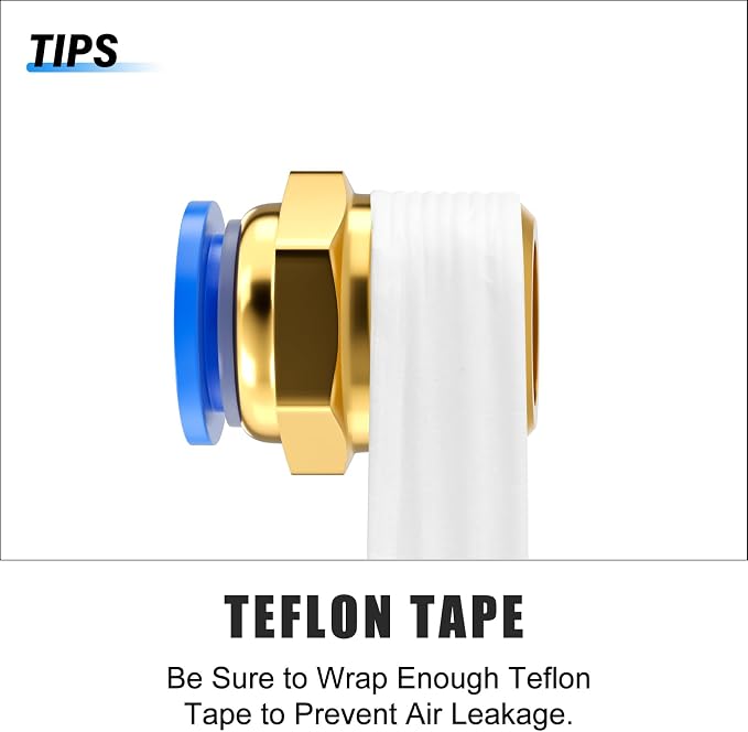 TAILONZ Blue 6mm Tube OD x 1/8" G Straight Push to Connect Fitting 10pcs | - Image 5