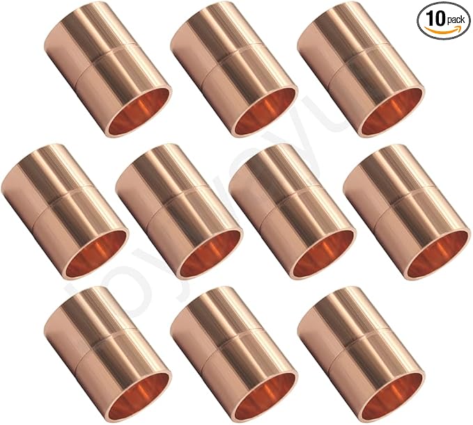 Joywayus 10PCS 1/4" Copper Coupling by Joywayus