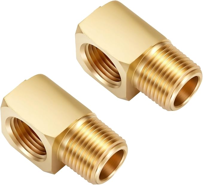 2 PCS Brass Pipe Fitting 90 Degree Elbow 3/8" NPT Male x 3/8" NPT Female | by LitOrange