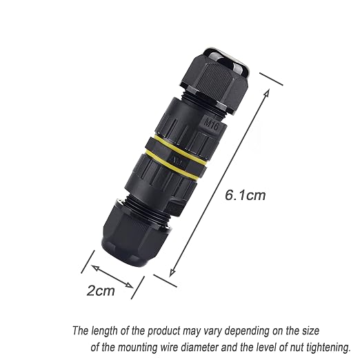 IP68 Waterproof Junction Box 2 Way 3 Pin Outdoor Cable Connector | 2 Pcs M16 - Image 4