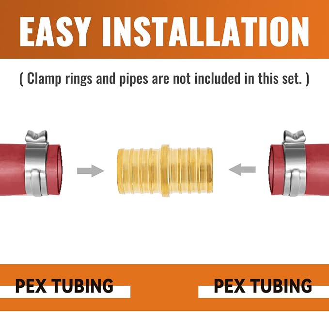 6-Pack 1" PEX Straight Coupling, 1 Inch PEX Fittings | Brass - Image 4