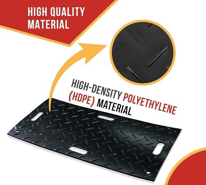 4 Pk 2' x 4' - 1/2" Thick Heavy Duty Ground Protection Mats - Easily Supports - Image 4