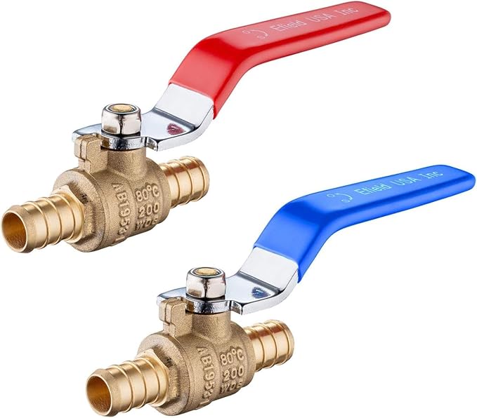 50-Pack 1/2" PEX Brass Ball Valve, Barb Crimp Pex Connection | Full Port Water by EFIELDPEXTUBING