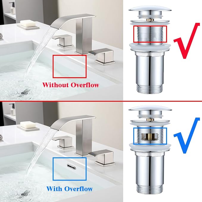 RANDOM Brass P Trap with Bathroom Sink Stopper Kit With Overflow, Chrome - Image 3