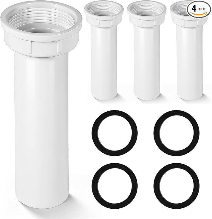 4 Sets PP15-6W 1-1/2" PVC Drain Tailpiece Compatible by Unknown