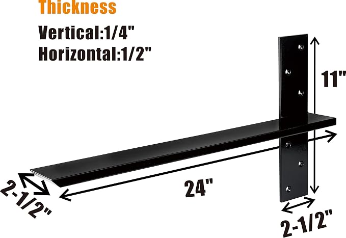 Free Hanging T Shelf Bracket, Solid Heavy Duty Steel Knee Wall Hidden Granite - Image 3