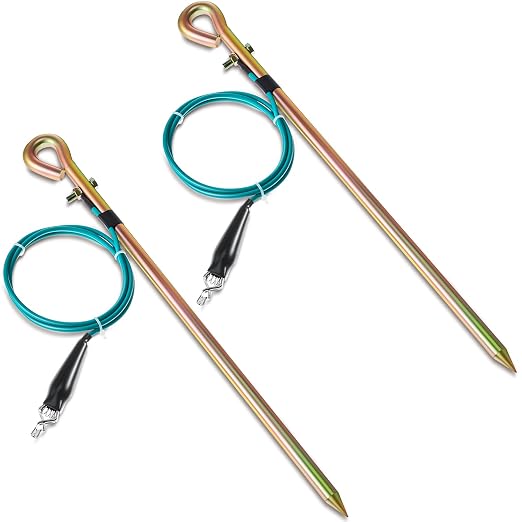 Tellegloww 2 Pcs Portable Ground Rod Grounding Rod by Tellegloww