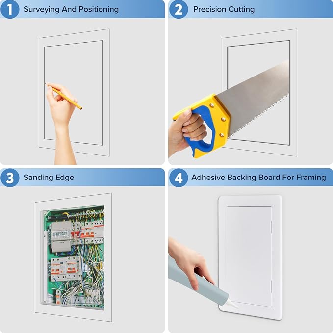 4"x6" Plastic Access Panel, Drywall Ceiling Access Door White - Image 5