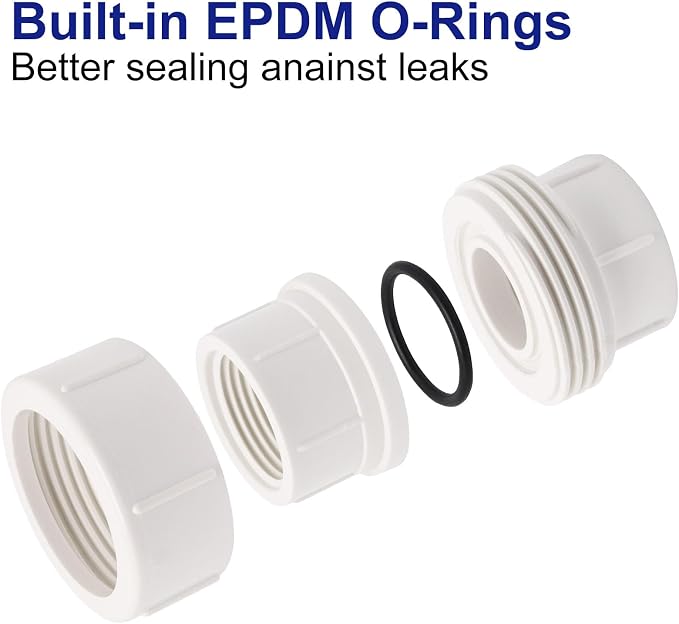 1 inch PVC Pipe Union Fittings, PVC Connectors Female Thread Coupling - Image 4