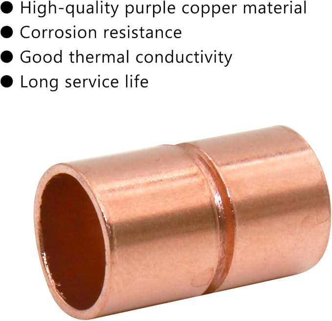 Straight Copper Fittings, 5/8 Inch ID Copper Pipe Welding Joint - Image 4
