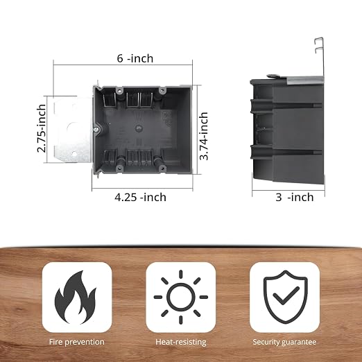 HXH 3 Gang Adjustable Electrical Outlet Box 3 PCS | 49 Cubic Inch Grey Three - Image 2