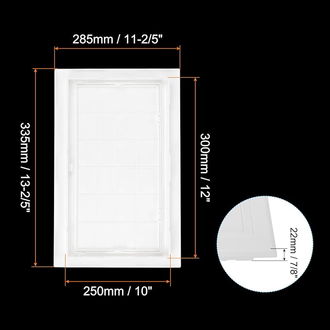 PATIKIL 12x10 inch Removable Hinged Access Panel, ABS Plumbing Access Doors - Image 2