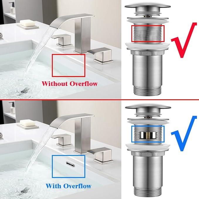 RANDOM Brass P Trap with Pop Up Drain Stopper Kit Without Overflow, Brushed - Image 3