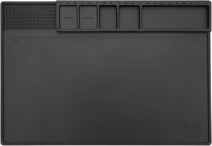HengTianMei-202 Black Magnetic Repair Work Mat Heat Resistant 932°F, Silicone - Image 2