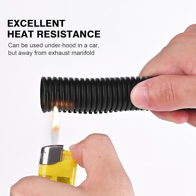 10FT - 1/4 Inch Split Wire Loom - Black | Easy to Install - Image 5