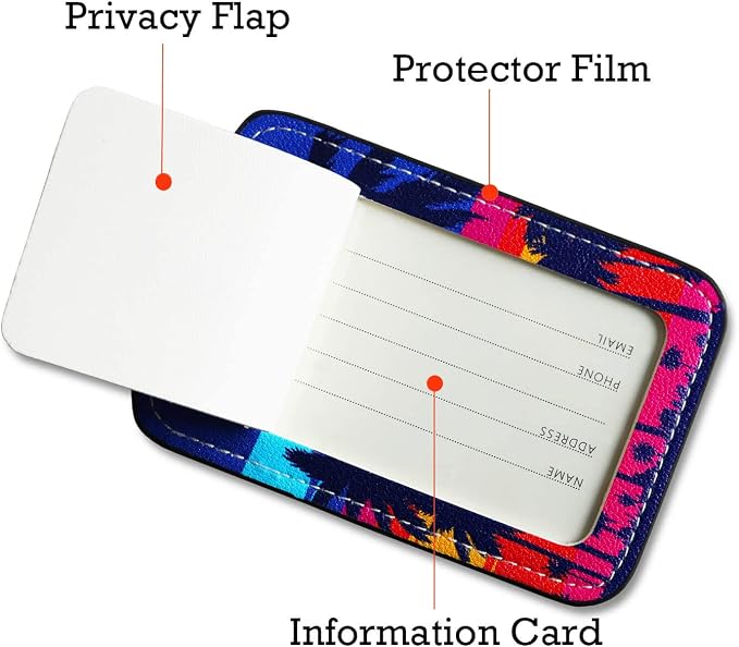 Luggage Tags for Suitcases-Leather Luggage Tag 4 Pack - Image 3