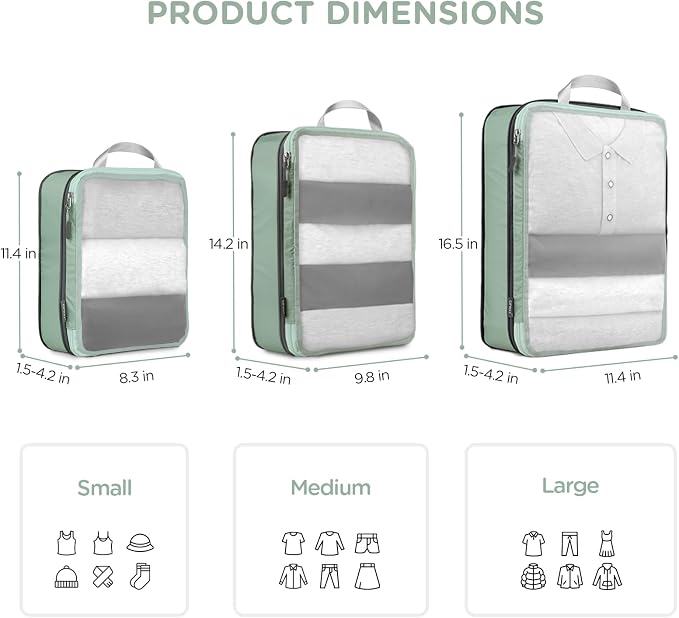 Cipway Mesh Compression Packing Cubes, Ultralight See Through Luggage Organizer - Image 5