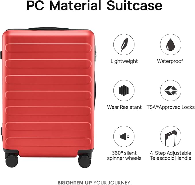 NINETYGO Medium Checked Luggage 24 Inch, Checking In Luggage - Image 2