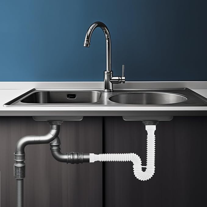 2-Pack Sink Drain Pipe, Flexible P-Trap Pipe - Image 6