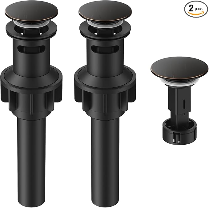 Bathroom Sink Drain with Overflow with Hair Catcher Anti-Clog Sink Strainer by Hurran
