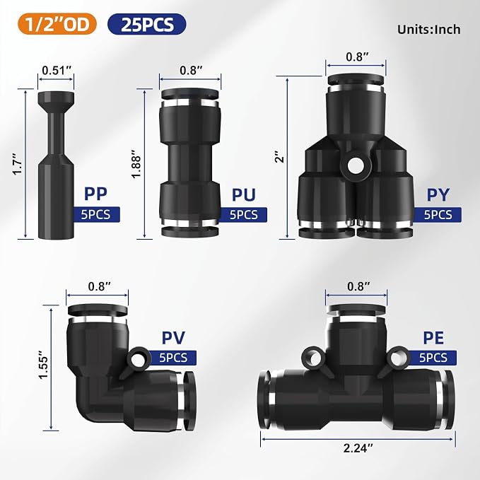 1/2”OD Push to Connect Fittings - Image 2