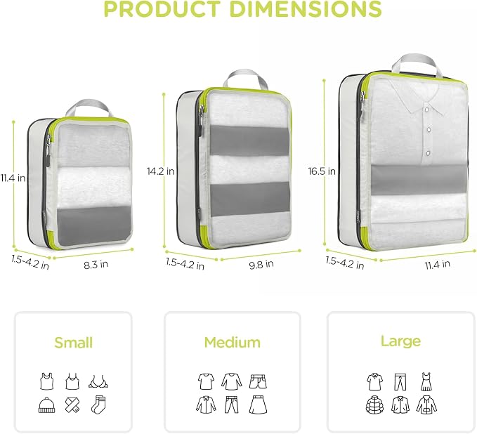 Cipway Mesh Compression Packing Cubes, Ultralight See Through Luggage Organizer - Image 5