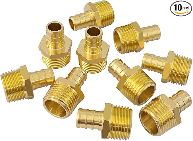 Hooshing 10PCS Pex Fitting 3/4" Male NPT to 1/2" Pex Male Adapter | Heavy Duty by Hooshing